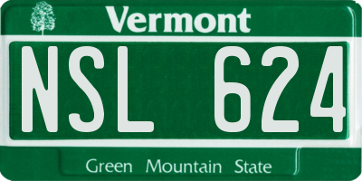 VT license plate NSL624