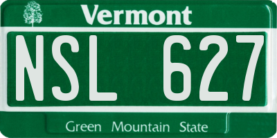VT license plate NSL627