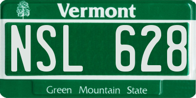 VT license plate NSL628