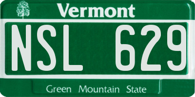 VT license plate NSL629