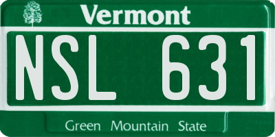 VT license plate NSL631