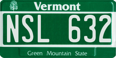 VT license plate NSL632