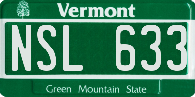 VT license plate NSL633