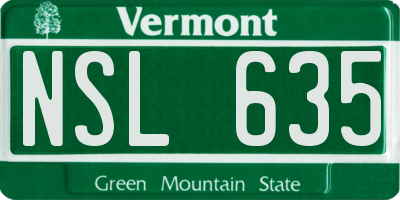VT license plate NSL635