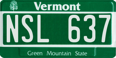 VT license plate NSL637