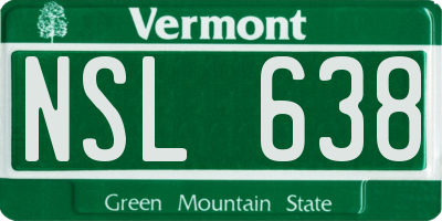 VT license plate NSL638