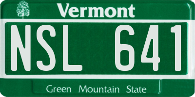 VT license plate NSL641