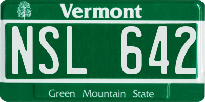 VT license plate NSL642