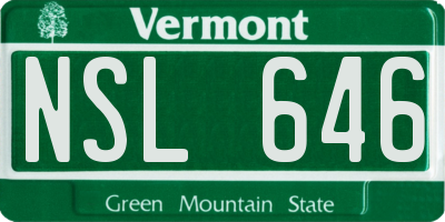 VT license plate NSL646