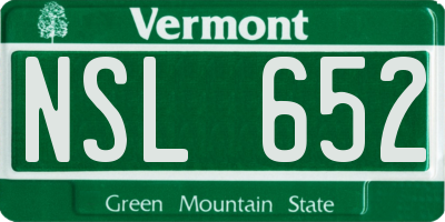 VT license plate NSL652
