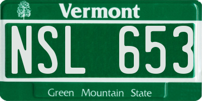 VT license plate NSL653