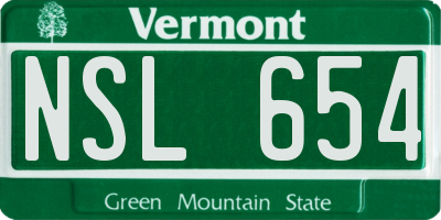 VT license plate NSL654