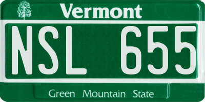 VT license plate NSL655