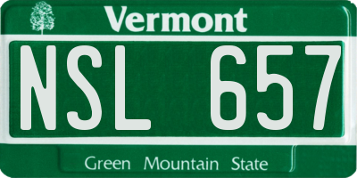 VT license plate NSL657