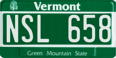 VT license plate NSL658