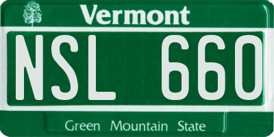 VT license plate NSL660