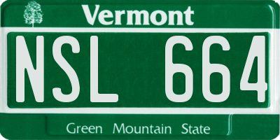 VT license plate NSL664
