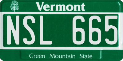 VT license plate NSL665