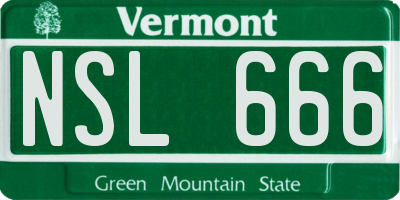 VT license plate NSL666