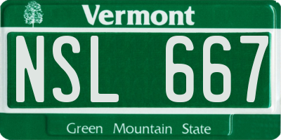 VT license plate NSL667