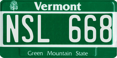 VT license plate NSL668