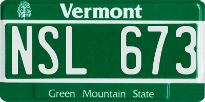 VT license plate NSL673
