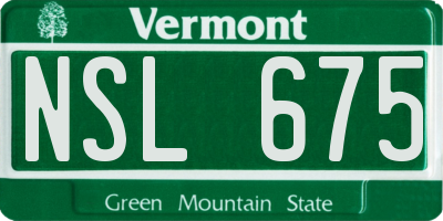 VT license plate NSL675