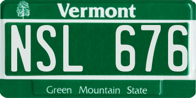 VT license plate NSL676