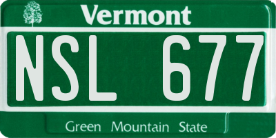 VT license plate NSL677