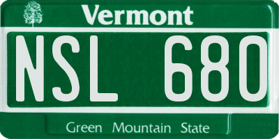 VT license plate NSL680