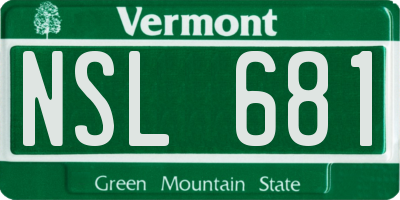 VT license plate NSL681
