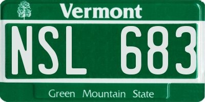 VT license plate NSL683