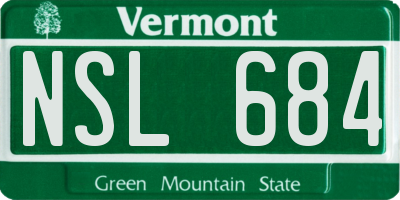VT license plate NSL684
