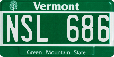 VT license plate NSL686