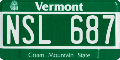VT license plate NSL687