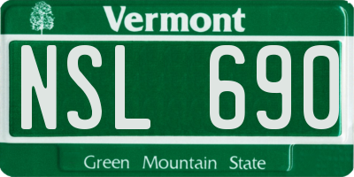 VT license plate NSL690