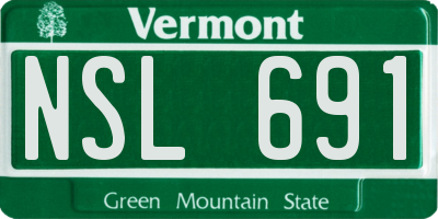 VT license plate NSL691