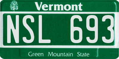 VT license plate NSL693
