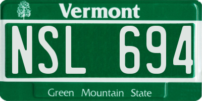 VT license plate NSL694
