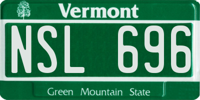 VT license plate NSL696