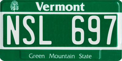 VT license plate NSL697
