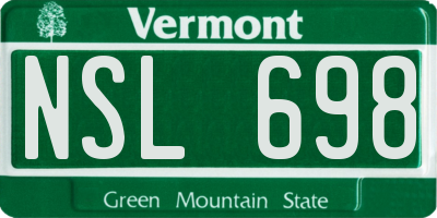 VT license plate NSL698
