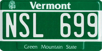 VT license plate NSL699