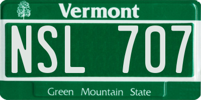 VT license plate NSL707