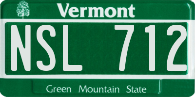 VT license plate NSL712