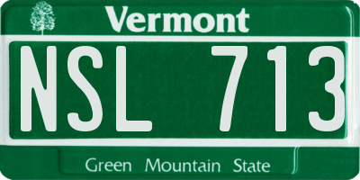 VT license plate NSL713