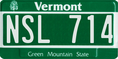 VT license plate NSL714