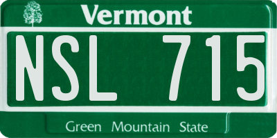 VT license plate NSL715