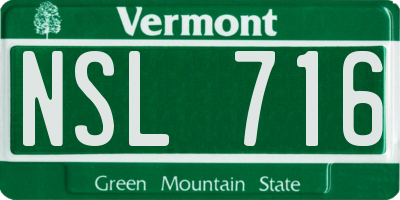VT license plate NSL716