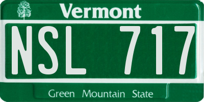 VT license plate NSL717